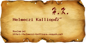 Helmeczi Kalliopé névjegykártya